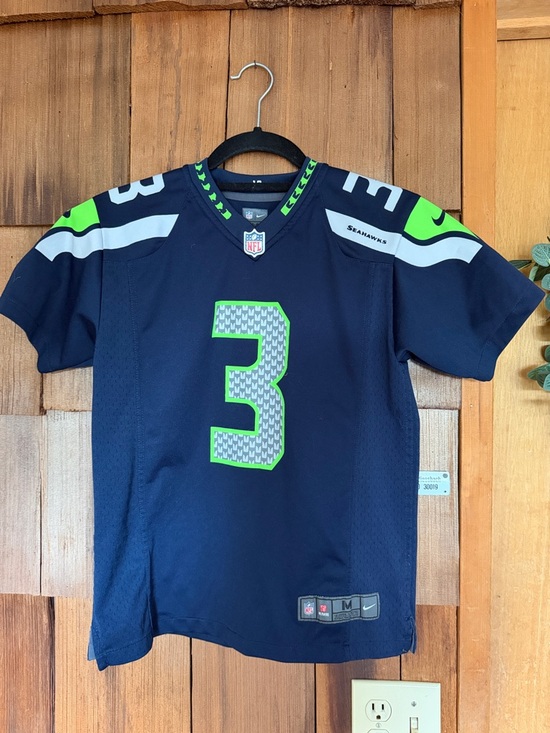 Nike Tops - Nike Navy & Neon Green Seattle Seahawks #3 Jersey